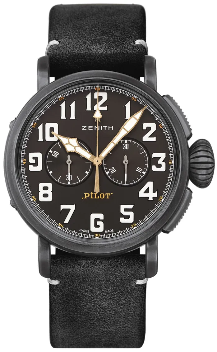 Zenith Pilot 11.2432.4069/21.C900 45mm Stainless steel and Black DLC Black