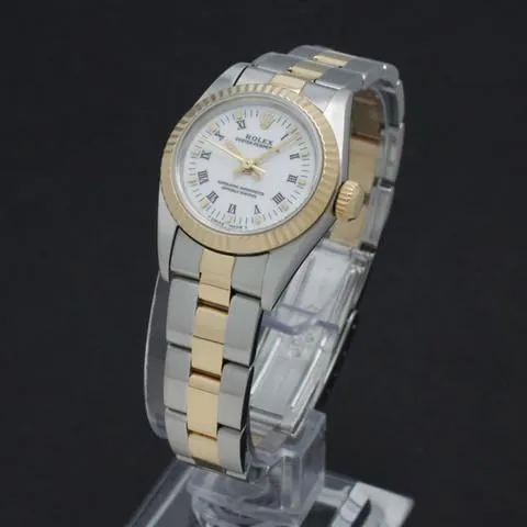 Rolex Oyster Perpetual 67193 26mm Yellow gold and Stainless steel White 2