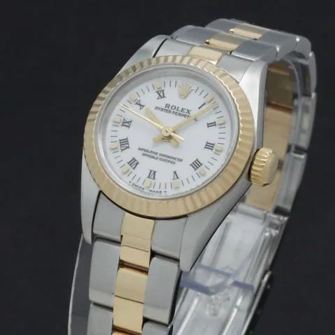 Rolex Oyster Perpetual 67193 26mm Yellow gold and Stainless steel White 6