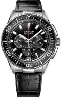 Zenith El Primero Stratos Flyback 03.2060.405/21.C714 Stainless steel Black