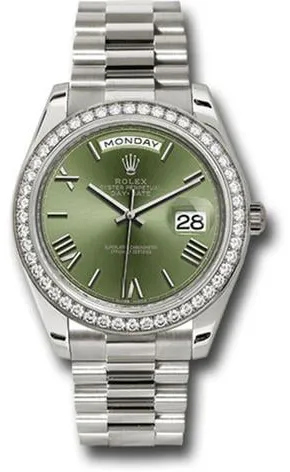 Rolex Day-Date 40 228349RBR 40mm White gold Green