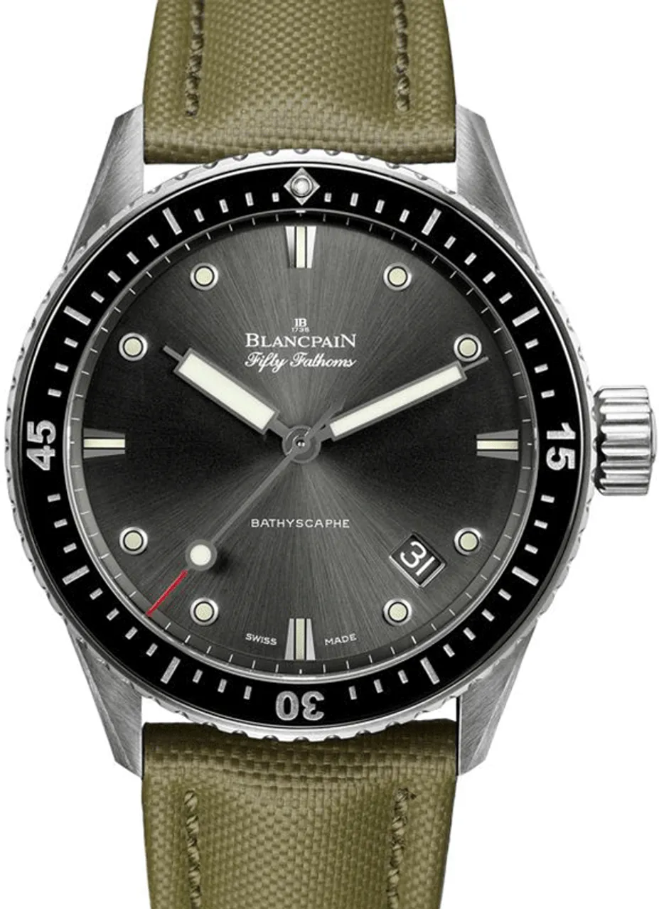 Blancpain Fifty Fathoms 5000-1110-K52A 43mm Stainless steel Gray meteor