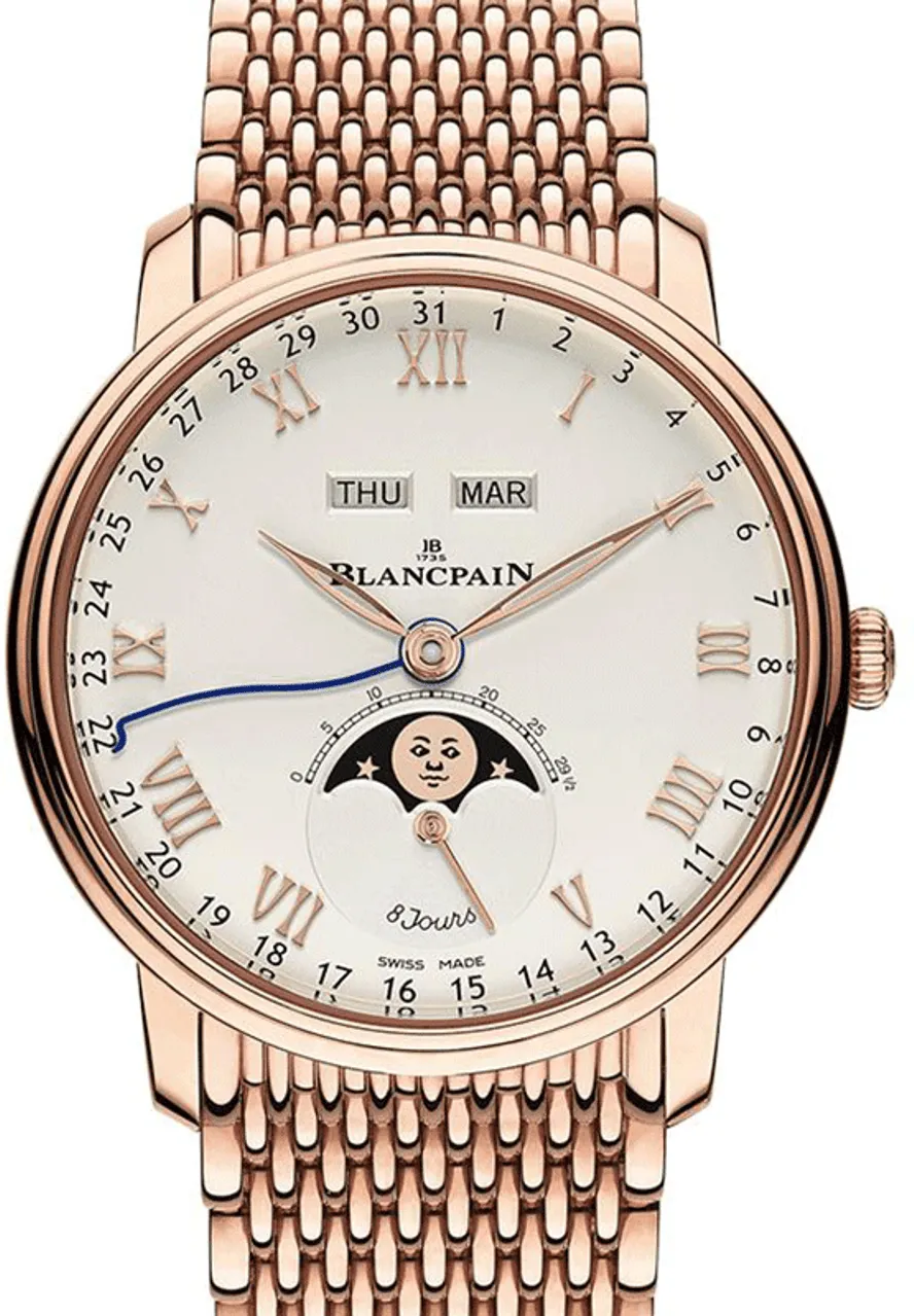 Blancpain Villeret 6639-3642-MMB 42mm Rose gold and 18k rose gold White