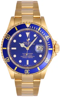 Rolex Submariner P16618 Blue Yellow gold Blue