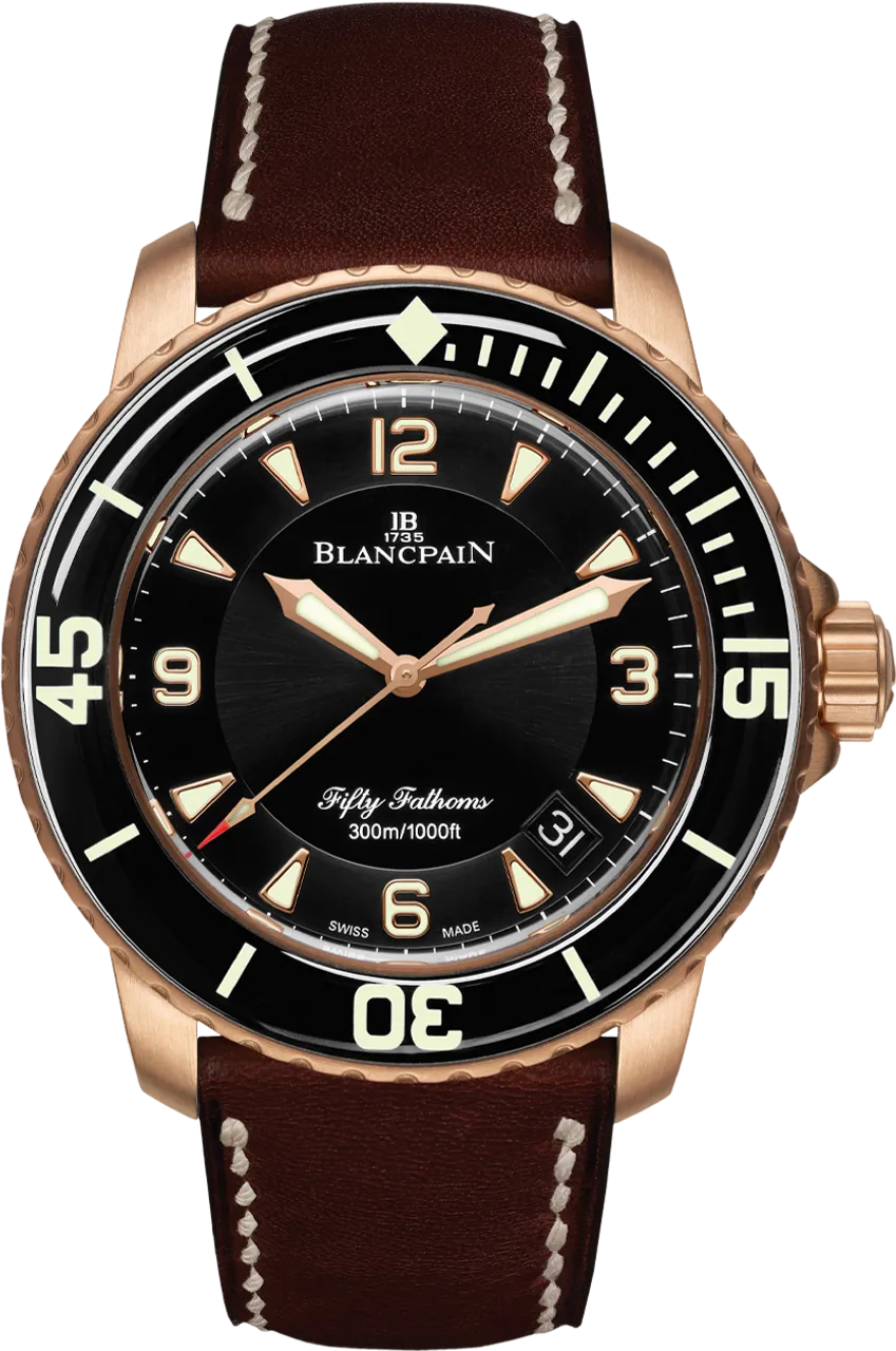 Blancpain Fifty Fathoms 5015A-3630-63B 45mm Rose gold and 18k rose gold Black