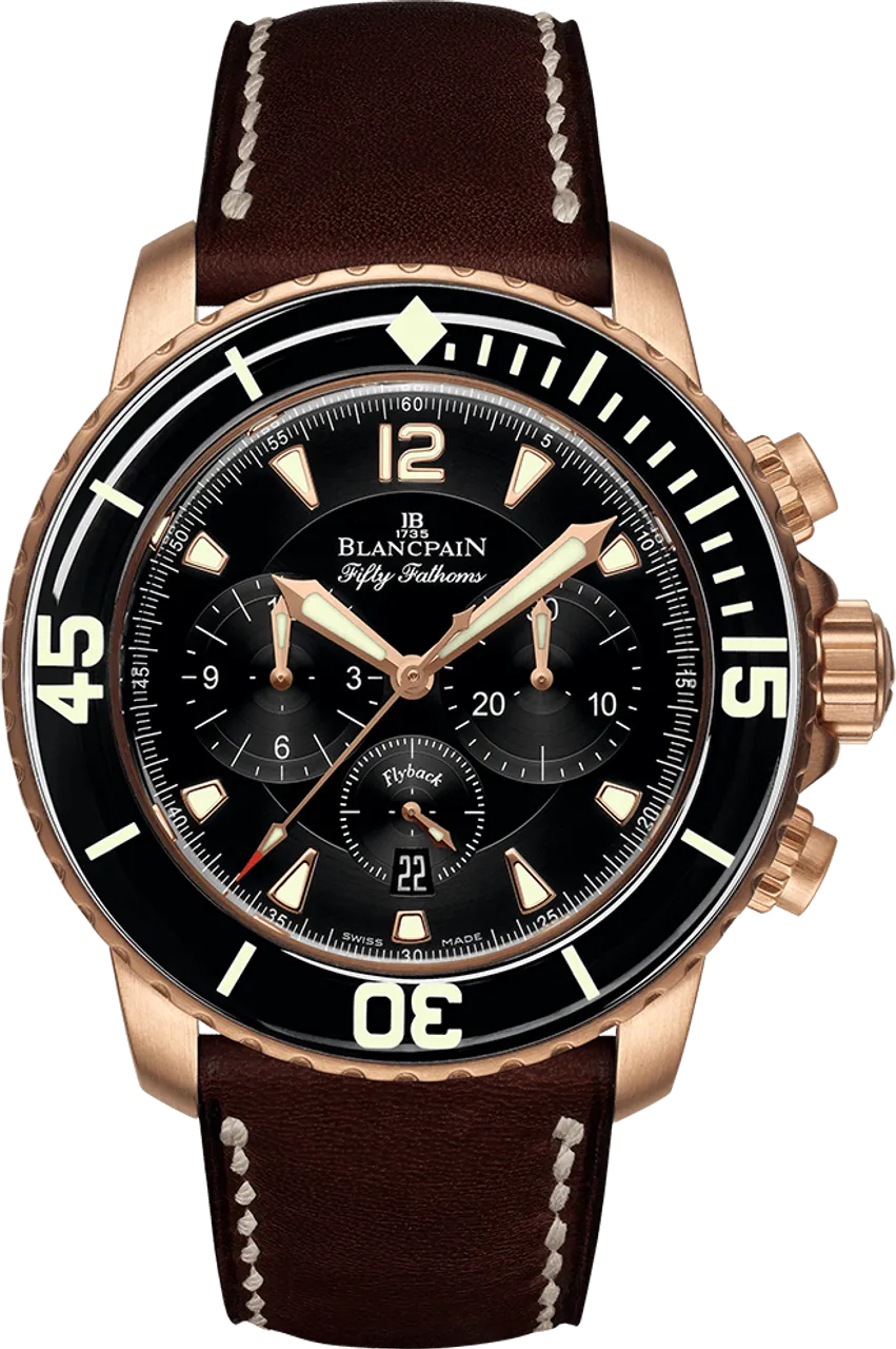 Blancpain Fifty Fathoms 5085FA-3630-63B 45mm Rose gold and 18k rose gold Black