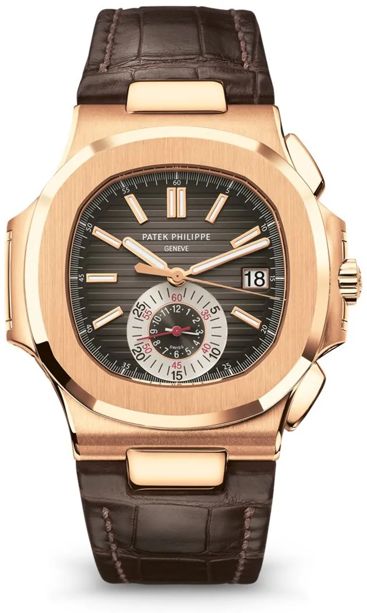 Patek Philippe Nautilus 5980R-001 40mm Rose gold and Diamond and 18k rose gold Brown