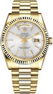 Rolex Day-Date "President" 18038SX Yellow gold Silver