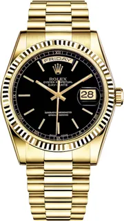 Rolex Day-Date "President" P18038BX Yellow gold Black