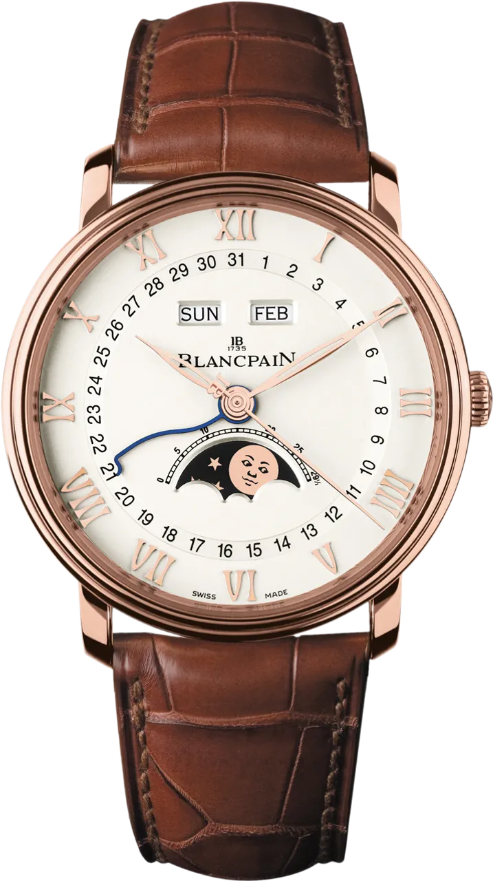 Blancpain Villeret 6654-3642-55B 40mm Rose gold and 18k rose gold White