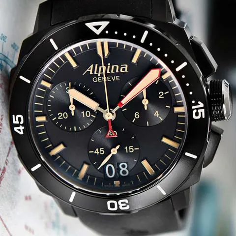 Alpina Seastrong AL-372LBBG4FBV6 44mm Stainless steel Black