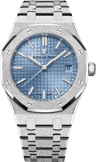 Audemars Piguet Royal Oak 77353BC.GG.1263BC.01 18k white gold Light blue