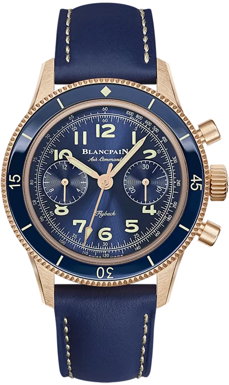 Blancpain Air Command AC03 36B40 63B 36.2mm Rose gold and 18k rose gold Blue