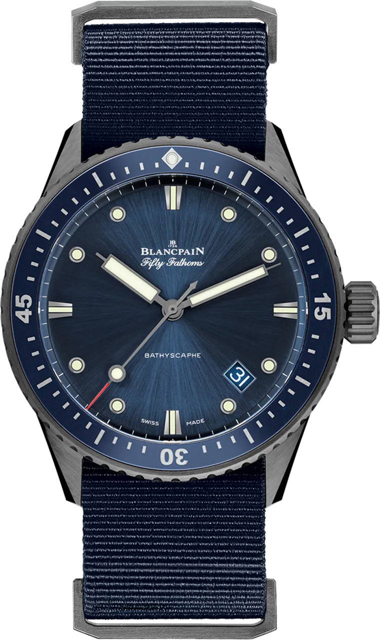 Blancpain Fifty Fathoms 5000-0240-NAOA 43mm Stainless steel Blue