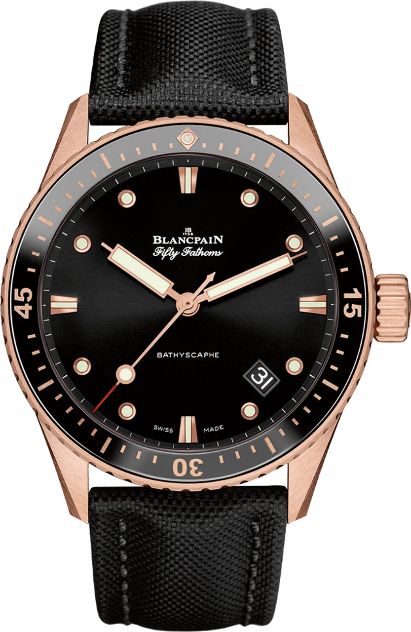 Blancpain Fifty Fathoms 5000-36S30-B52 A 43mm Rose gold and 18k rose gold Black