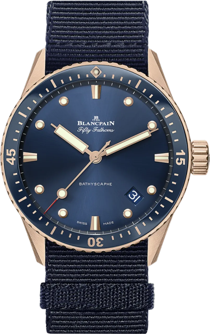 Blancpain Fifty Fathoms 5000 36S40 NAOA 43mm Rose gold Blue