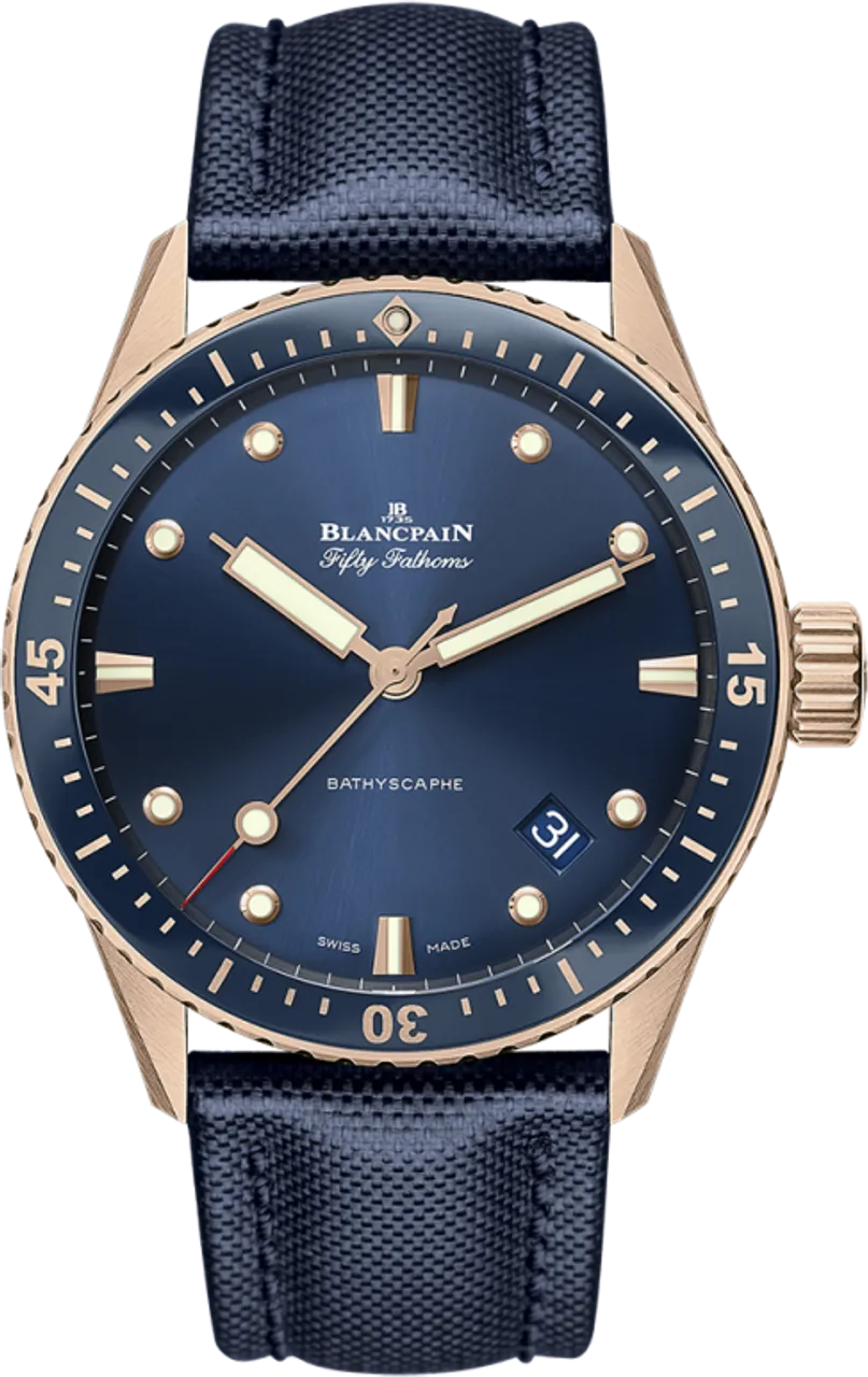 Blancpain Fifty Fathoms 5000-36S40-O52A 43mm Rose gold Blue