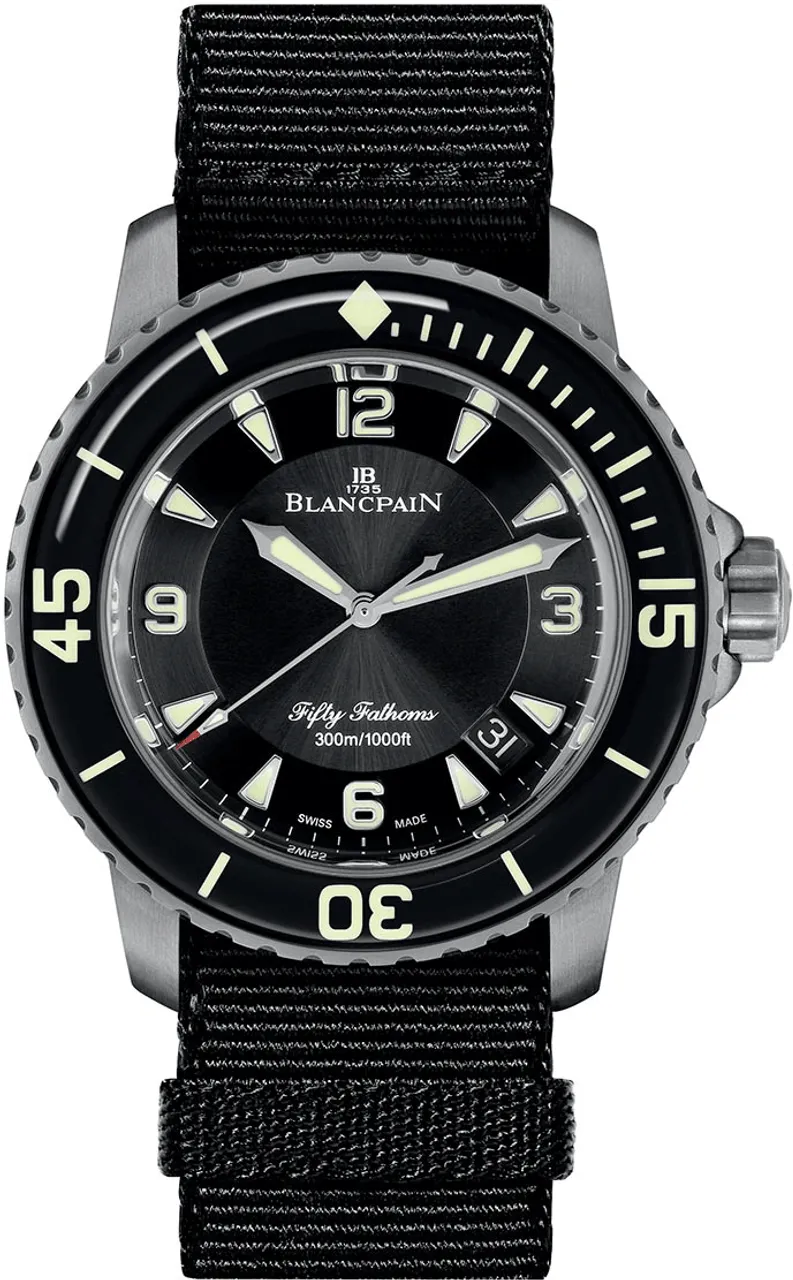 Blancpain Fifty Fathoms 5015-12B30-NABA 45mm Stainless steel Black