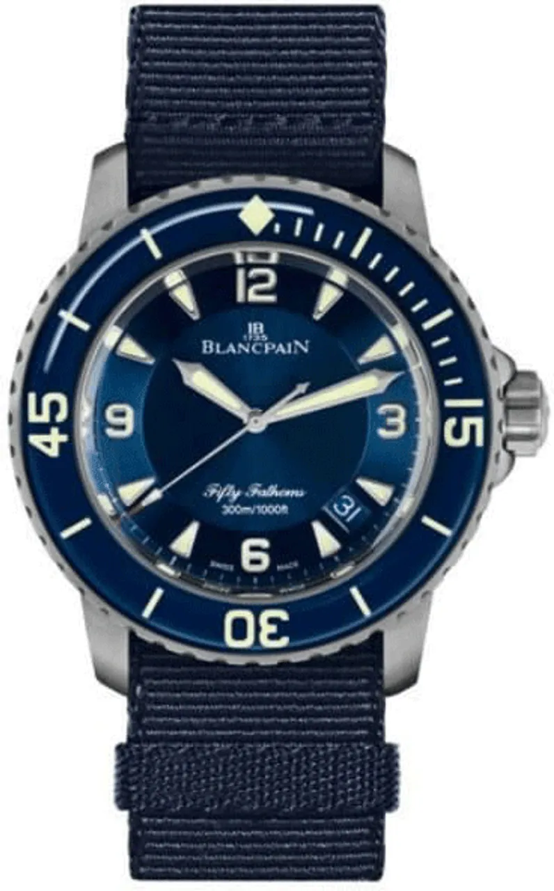 Blancpain Fifty Fathoms 5015-12B40-NAOA 45mm Stainless steel Blue