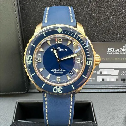 Blancpain Fifty Fathoms 5015-3603C-63B 45mm Rose gold Blue