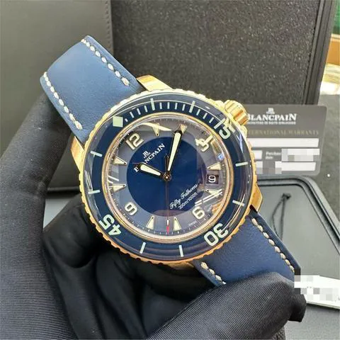 Blancpain Fifty Fathoms 5015-3603C-63B 45mm Rose gold Blue 2