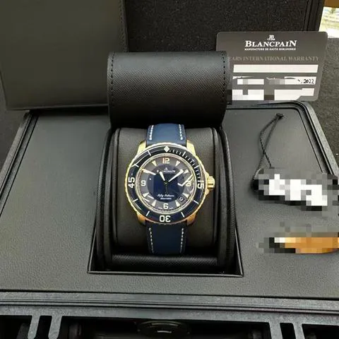 Blancpain Fifty Fathoms 5015-3603C-63B 45mm Rose gold Blue 5