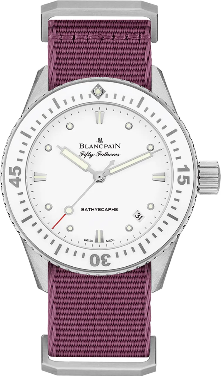 Blancpain Fifty Fathoms Bathyscaphe 5100-1127-NAVA 38mm Stainless steel White