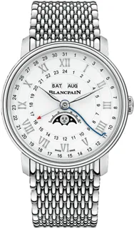 Blancpain Quantième Complet Phases de Lune GMT 6676-1127-MMB Stainless steel White