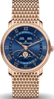 Blancpain Villeret 6654 3640 MMB Red gold Blue