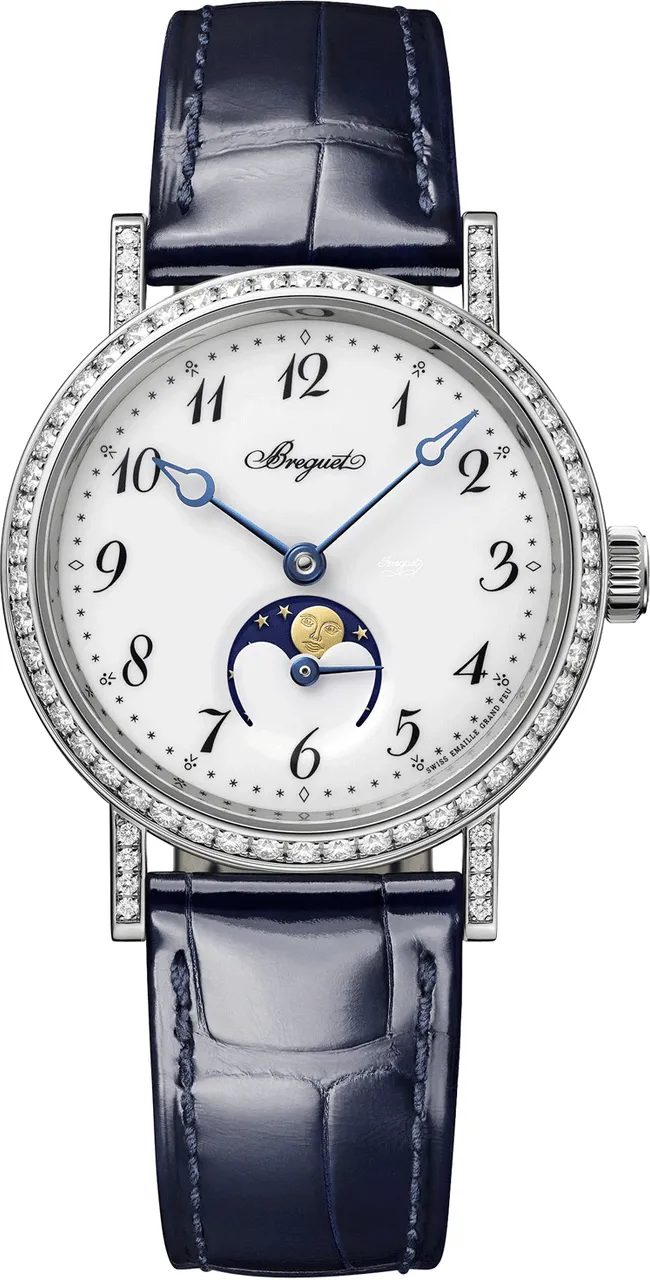 Breguet Classique 9088BB/29/964/DD0D 30mm White gold and 18k white gold and Diamond White