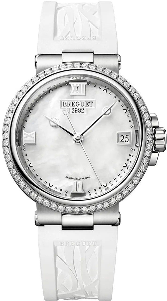 Breguet Marine 9518ST/5W/584/D000 34mm Stainless steel White