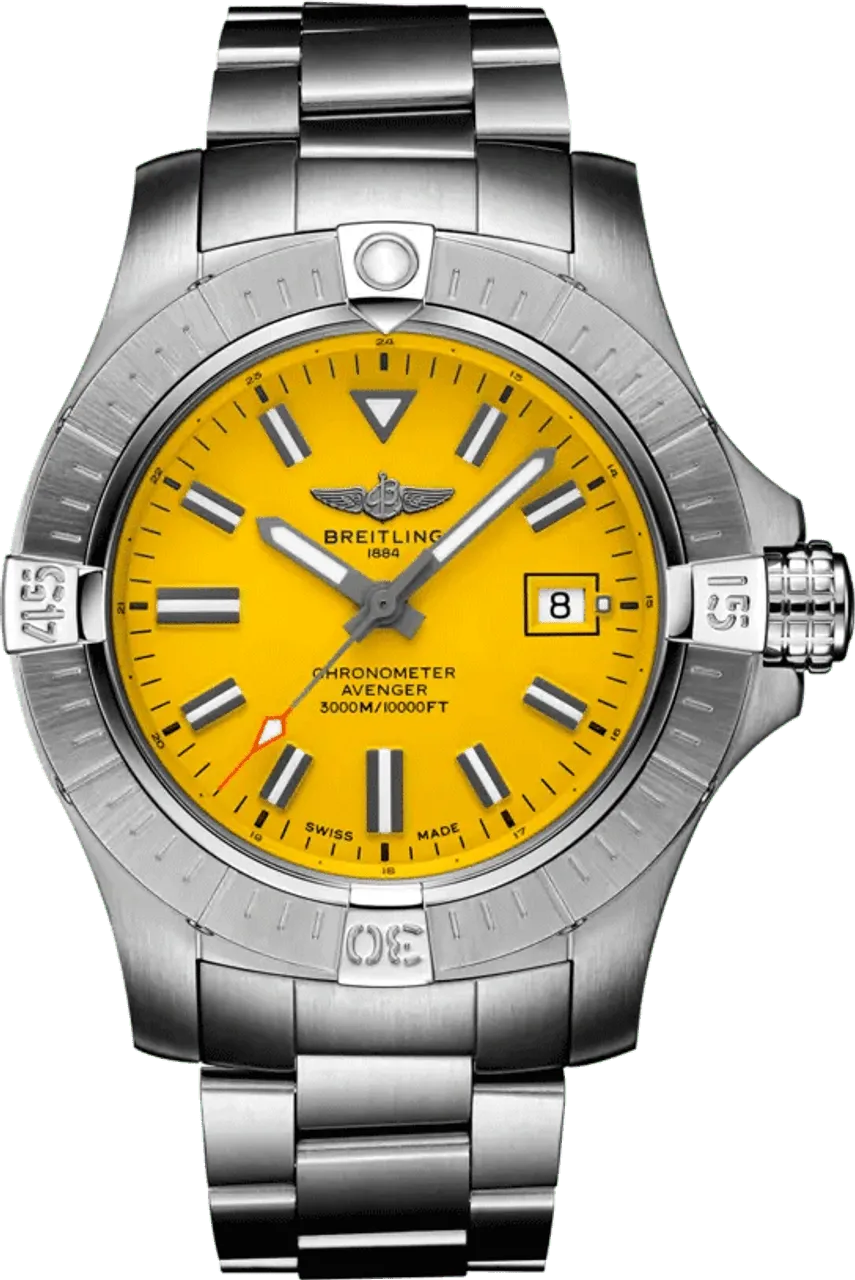 Breitling Avenger A17319101I1A1 45mm Stainless steel Yellow