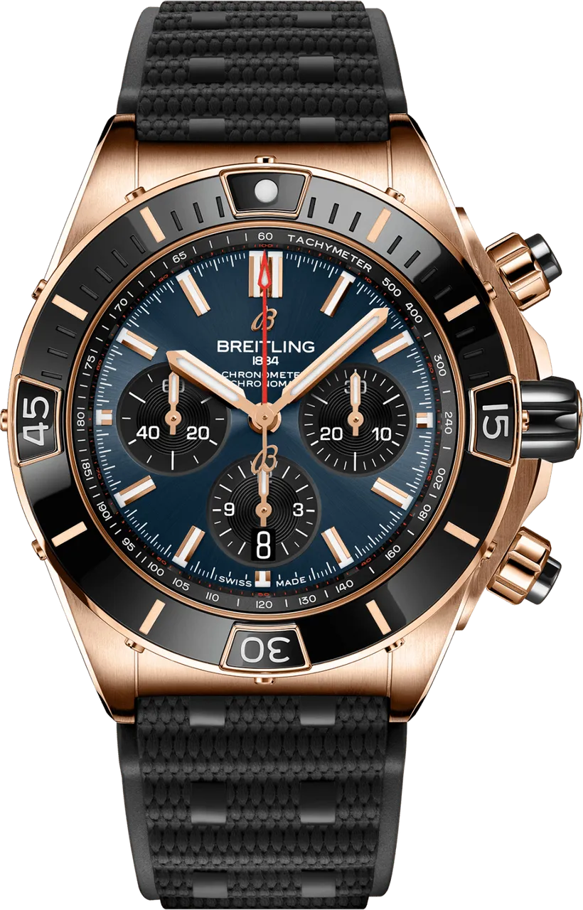 Breitling Chronomat RB01362A1C1S1 44mm Rose gold and 18k rose gold Blue