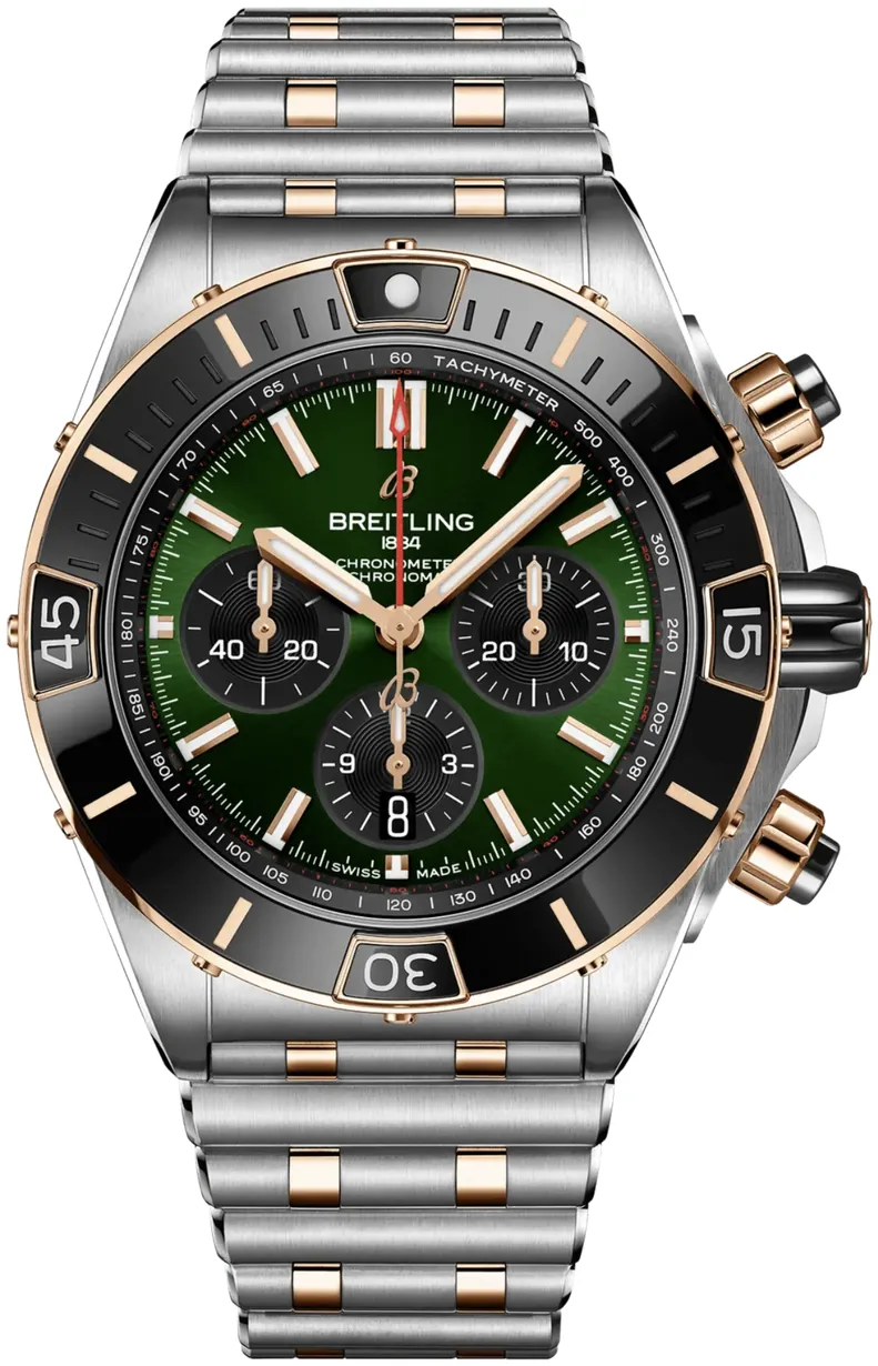 Breitling Chronomat UB0136251L1U1 44mm Rose gold and Stainless steel and 18k rose gold Green