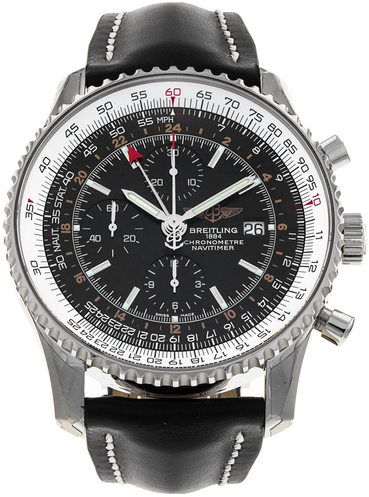 Breitling Navitimer A24322 46mm Stainless steel Black Baton