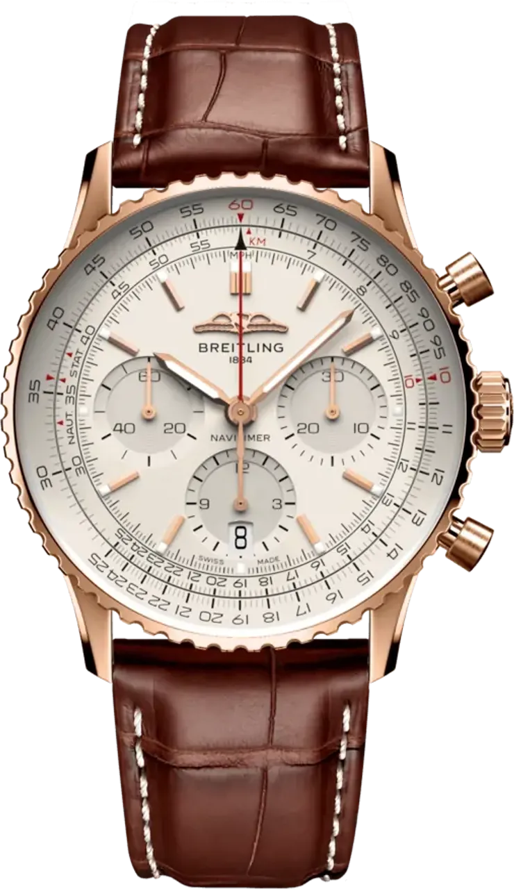 Breitling Navitimer RB0139211G1P1 41mm Rose gold and 18k rose gold Silver