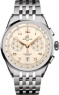 Breitling Premier AB0145211G1A1 Stainless steel White and Beige