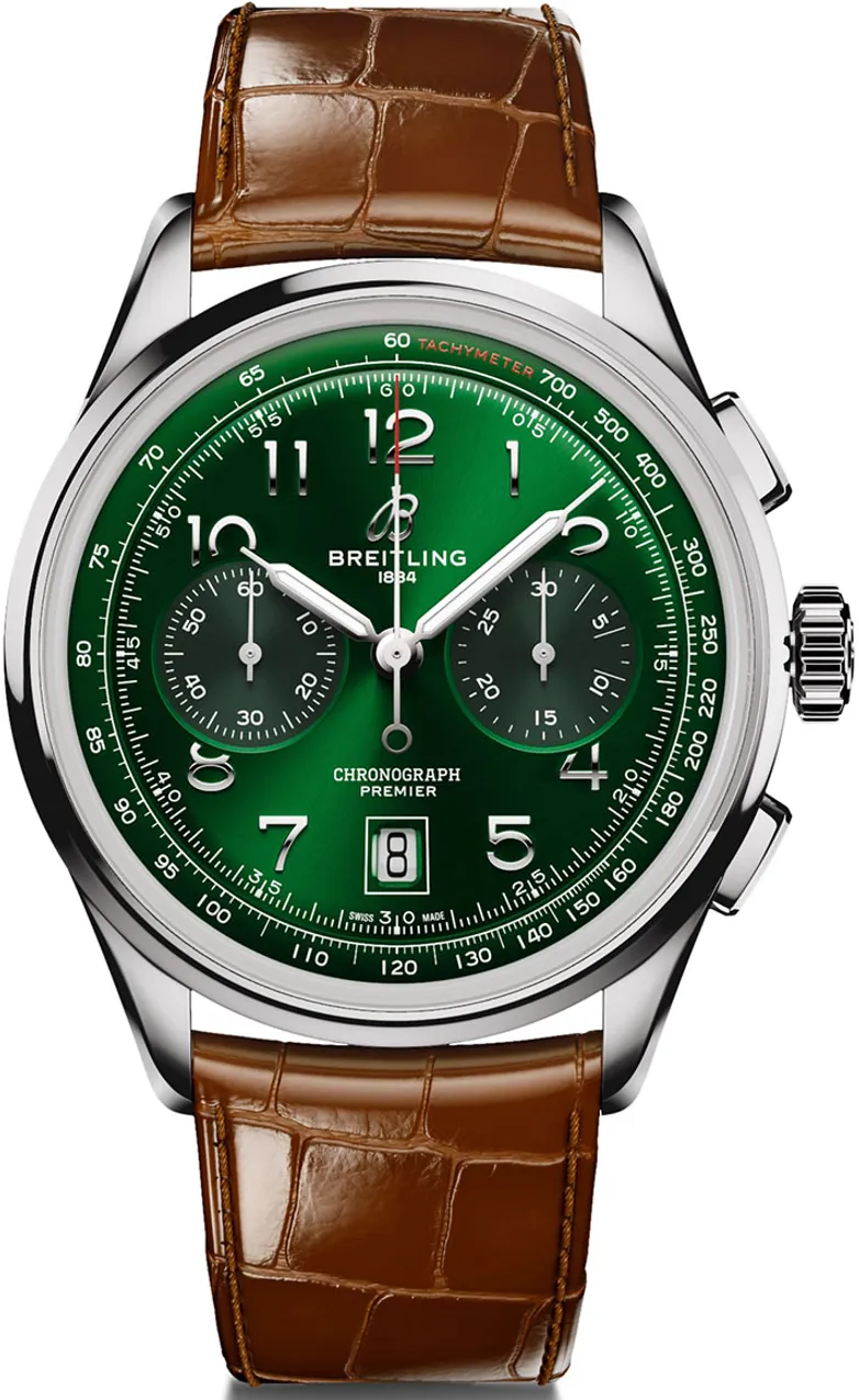 Breitling Premier AB0145371L1P1 42mm Stainless steel Green