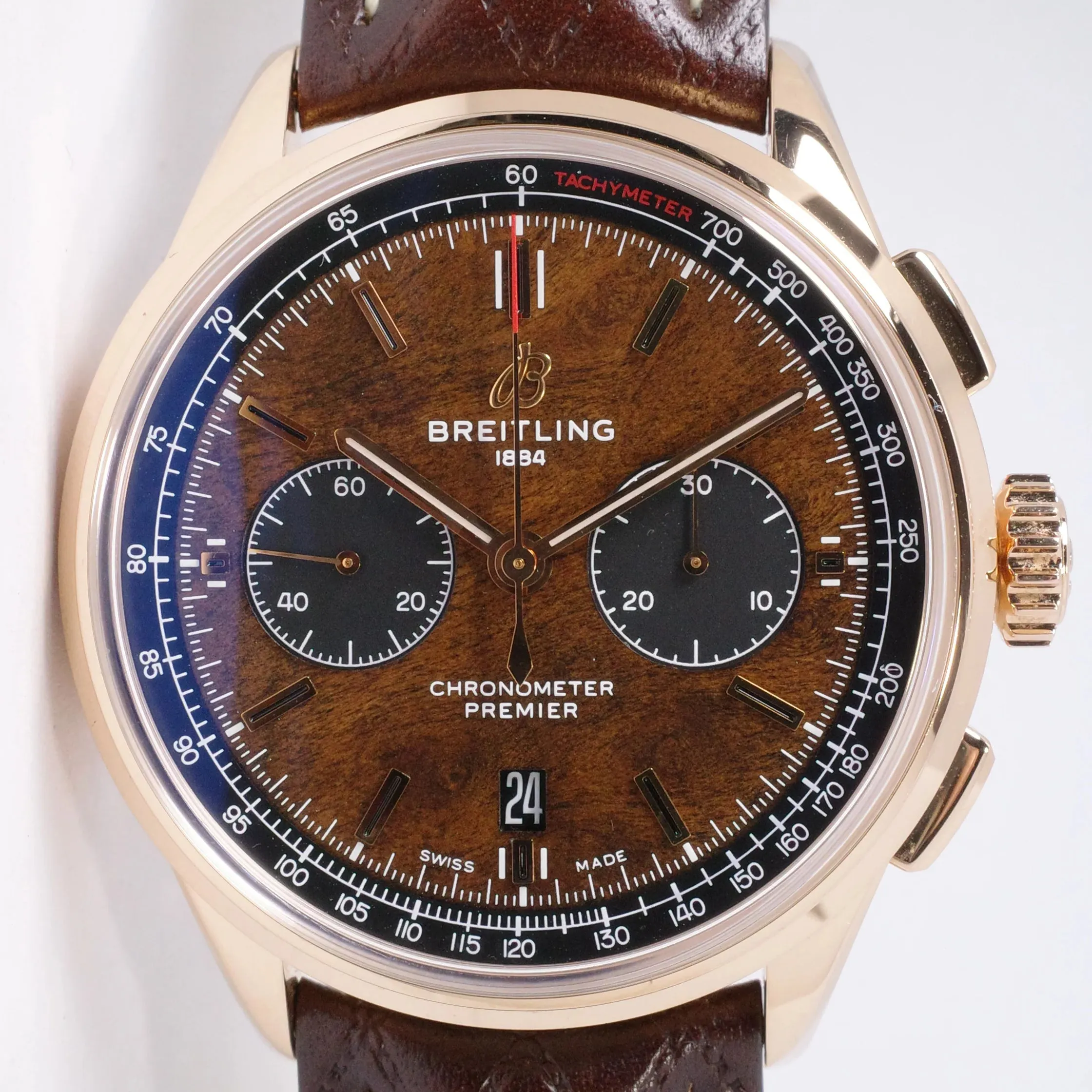 Breitling Premier RB01181A1Q1X1 42mm Rose gold Brown