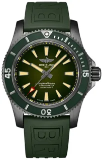 Breitling Superocean M173681A1L1S1 46mm DLC Stainless Steel Green