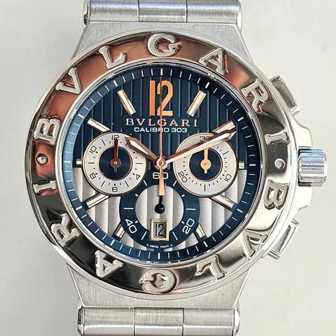 Bulgari Diagono DG42C14SWGSDCH 34mm Stainless steel Blue