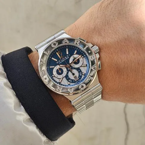 Bulgari Diagono DG42C14SWGSDCH 34mm Stainless steel Blue 13