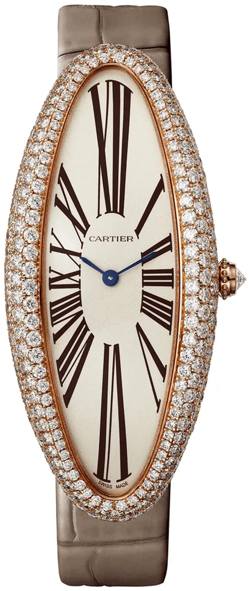 Cartier Baignoire Allongée WJBA0006 47mm Rose gold and Diamond and 18k rose gold Silver