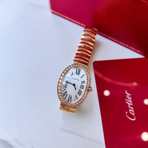 Cartier Baignoire Small Model WB520002 31.5mm Rose gold Silver