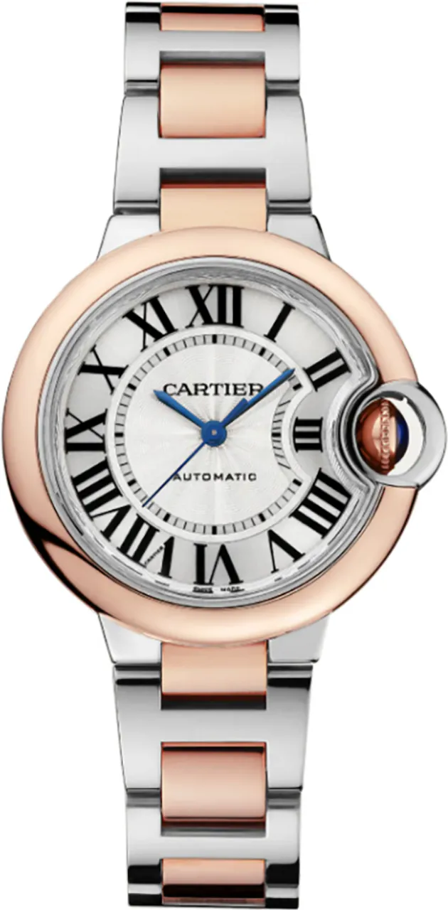 Cartier Ballon Bleu de Cartier w2bb0032 33mm Rose gold and Stainless steel and 18k rose gold Silver