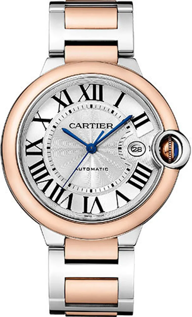 Cartier Ballon Bleu de Cartier W2BB0034 42mm Rose gold and Stainless steel and 18k rose gold Silver