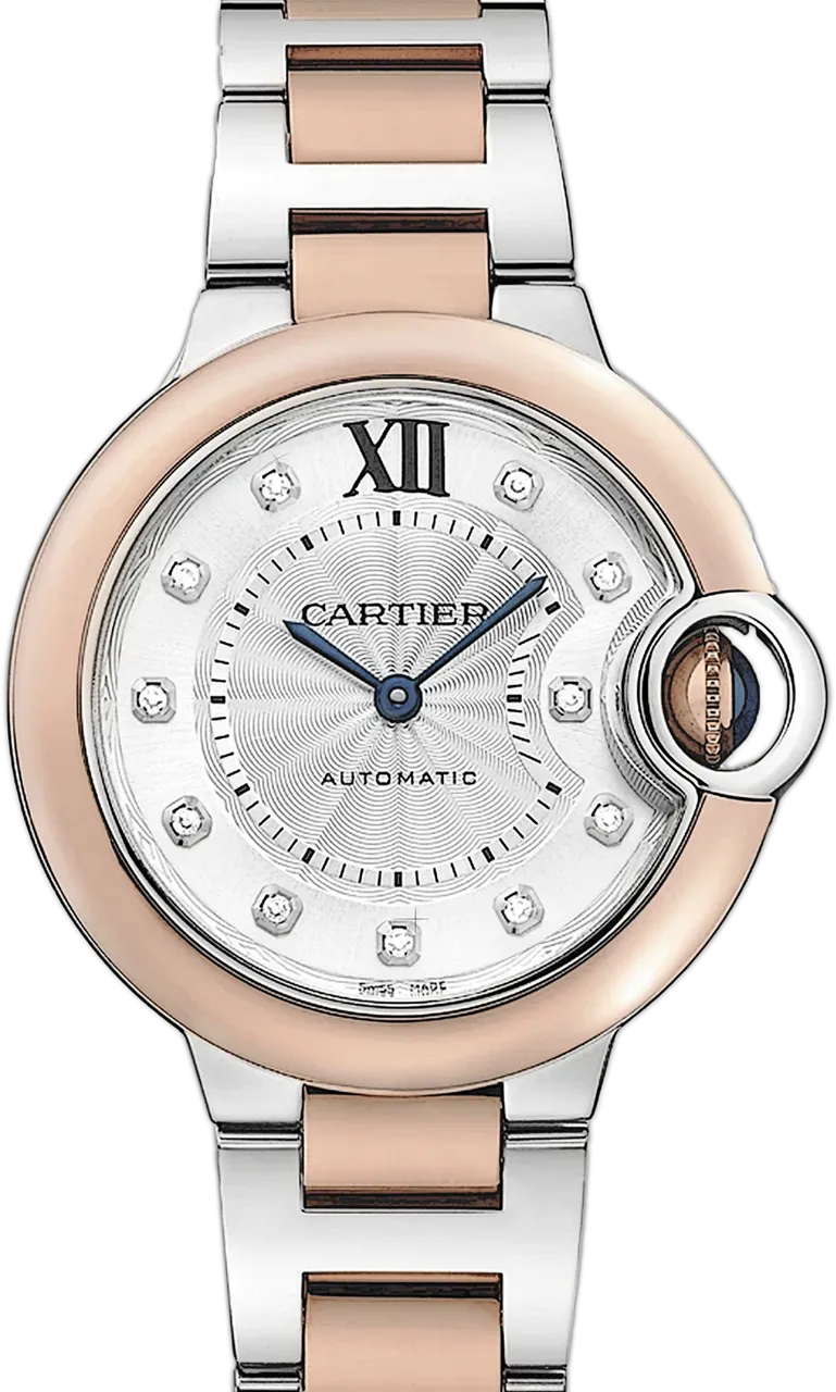 Cartier Ballon Bleu de Cartier W3BB0021 33mm Rose gold and Stainless steel and 18k rose gold Silver