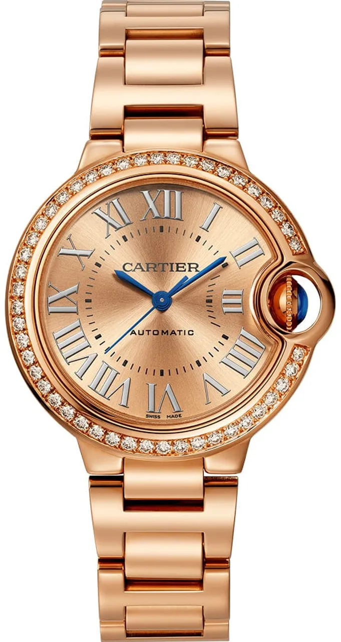 Cartier Ballon Bleu de Cartier WJBB0077 33mm Rose gold and 18k rose gold Champagne