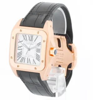 Cartier Santos 100 XL 2792 W20095Y1 18k rose gold Silver