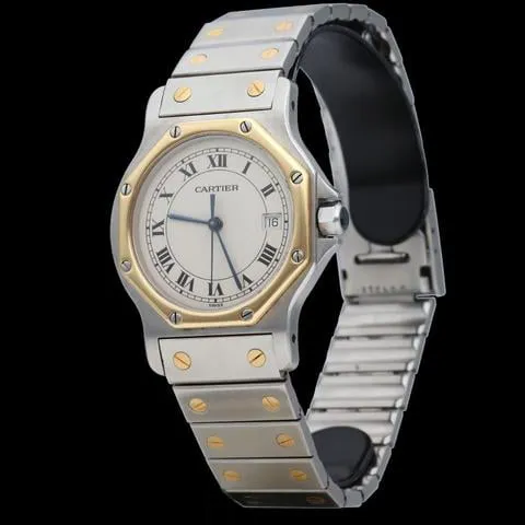 Cartier Santos 187902 30mm Yellow gold and Stainless steel White 1